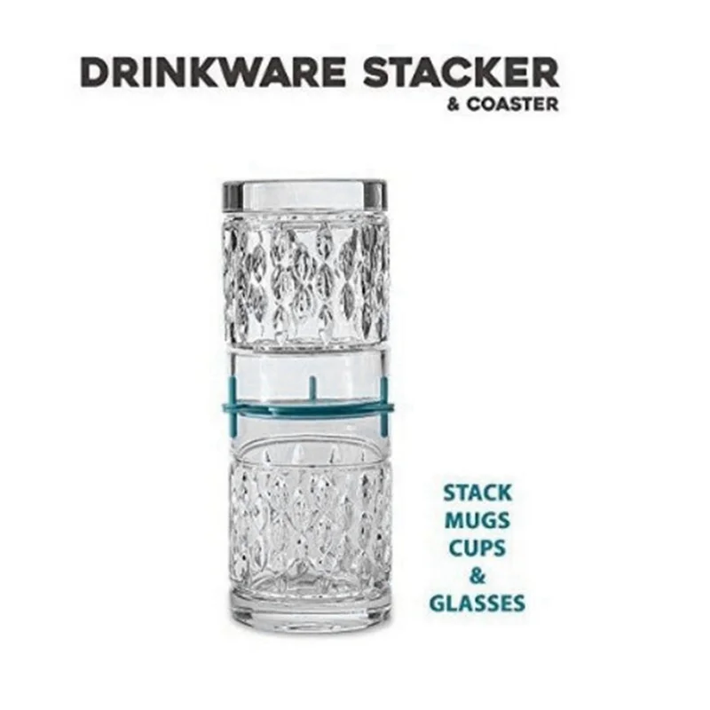 TFTP-Stackable Stacked Shelf For Coffee Cups, Glasses And Cups, Adjustable Cup Organizer For Cabinets,