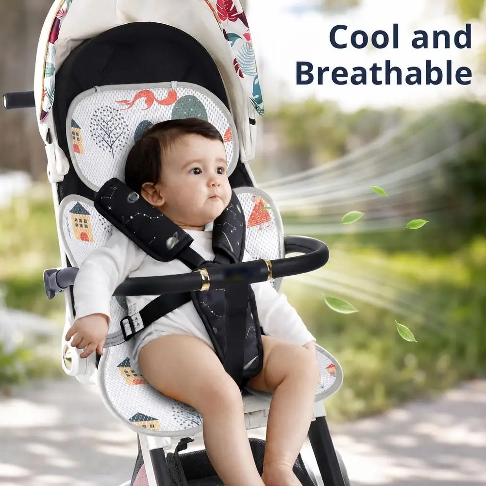 Baby Stroller Seat Cushion Double Sided Thick Warm Infant Car Cart Mat Pad Universal Breathable Pram Pushchair Accessories - view 5