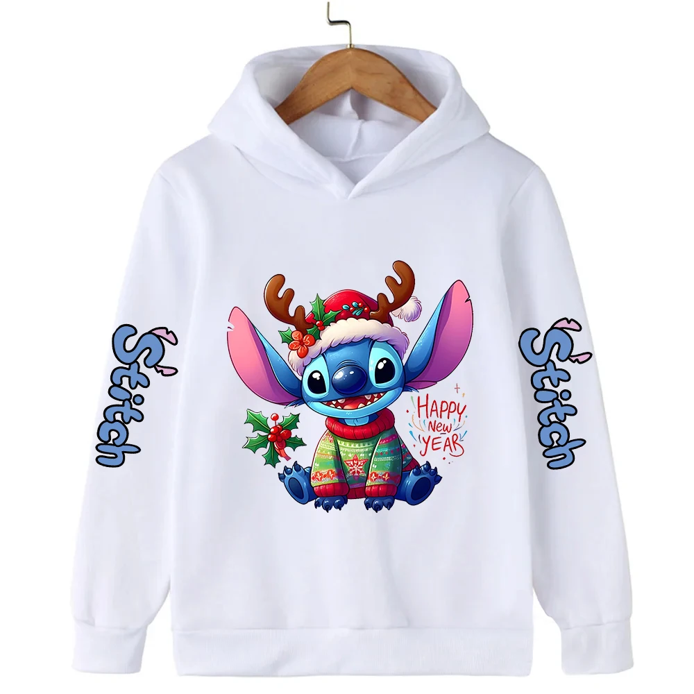 

New Stitch Children Hoodies Merry Christmas Kid Pullover Casual Clothes Anime Kids Sweatshirts for Girl Boy Cartoons Tops