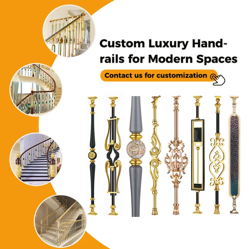 Custom.Design درابزين من الألومنيوم درابزين سلم مزخرف حديث فاخر