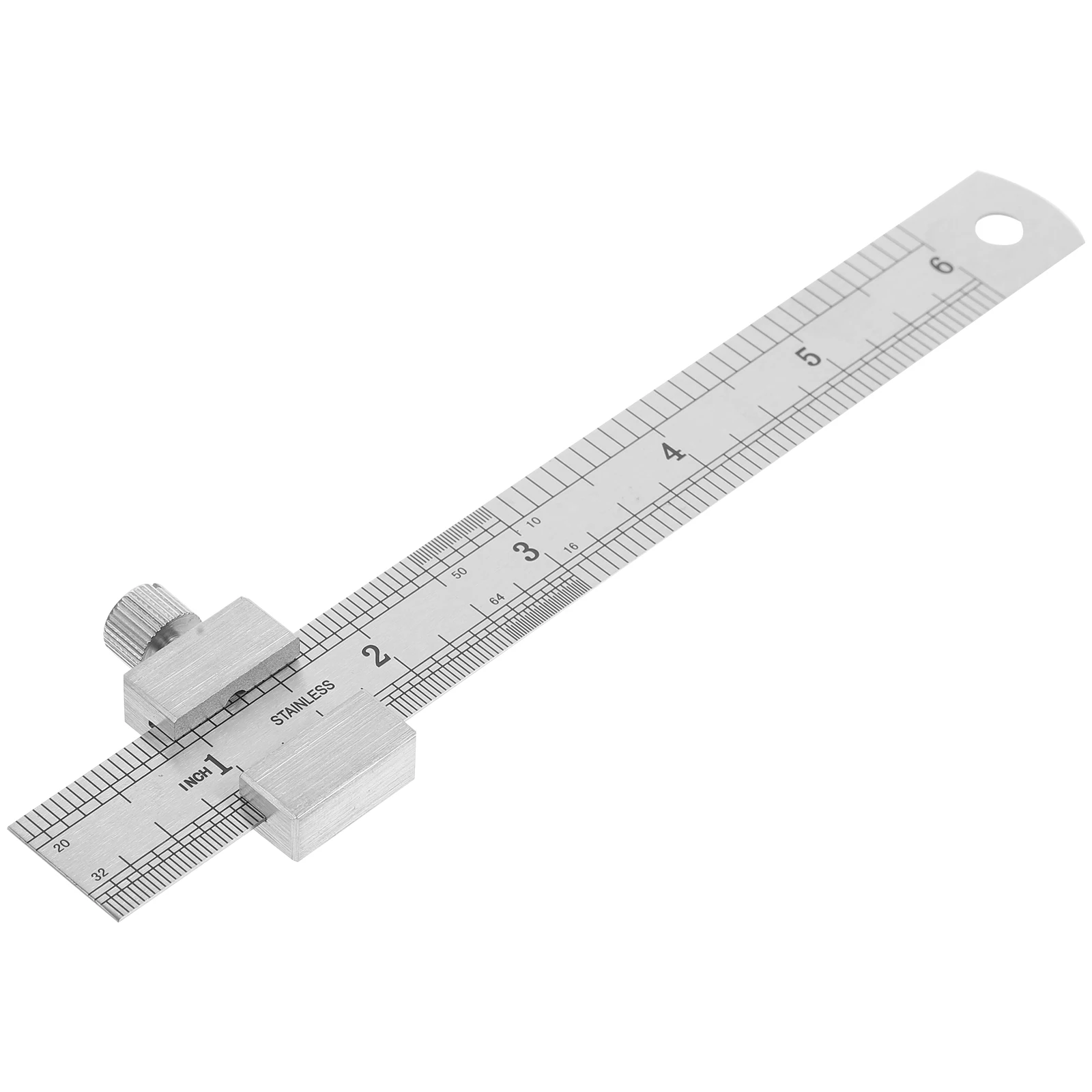 

Thickened Stainless Steel Ruler Precision Measuring Tool Depth Clip with Stopper Durable Rustproof Scale Compact for Office