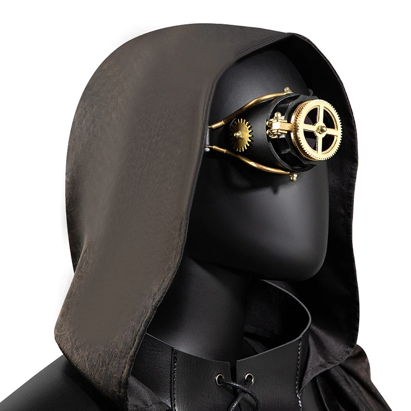 PU Leather Medieval Steampunk Eyewear Accessory Halloween Cosplay Funny Goggles Adult Carnival Fancy Party Festival Prop Glasses