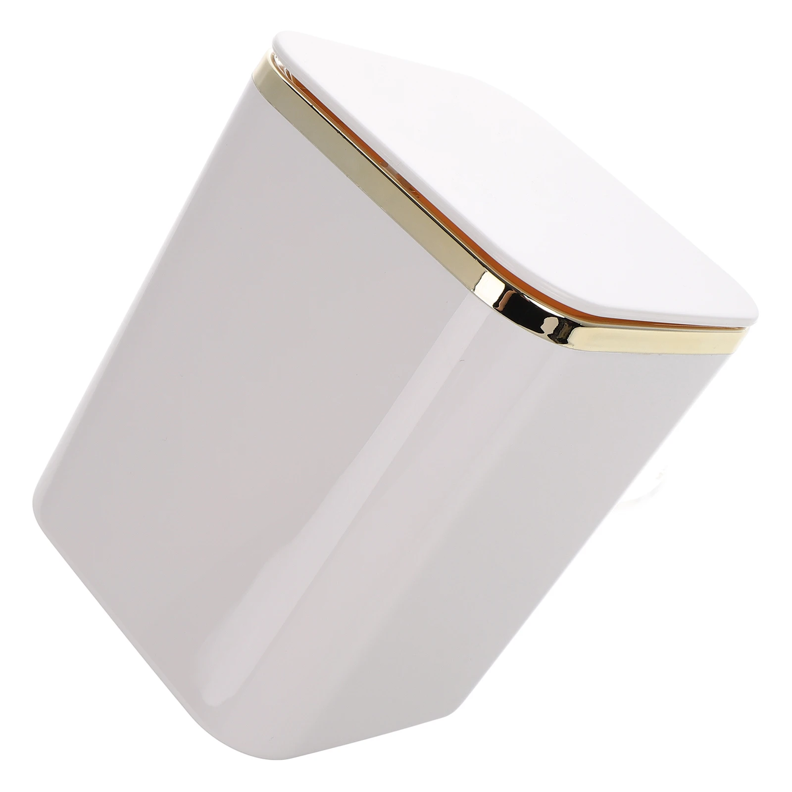 

Mini Desktop Plastic Waste Container Can Household Plastic Waste Container Rubbish Bin Lid Office Dorm Use