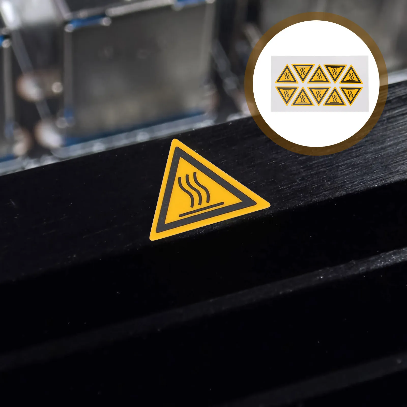 10Pcs High Temperature Caution Decal Scald Warning Equipment Sticker Heavy Duty Vinyl Easy Peel Stick Reliable Safety Sign