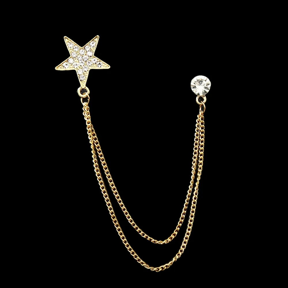 الرجال الموضة ستار الموسيقية ملاحظة شكل طوق سلسلة بروش الرجال شرابة بروش قميص طوق الديكور زر إبرة تناسب ارتداء اليومي