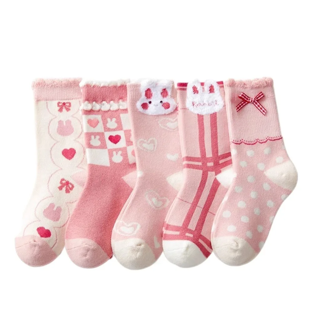 

5Pairs New 1-16Years Miller Rabbit Terry Socks Accessories Cotton Snow Boot Socks Sweet Keep Warm Female Hosiery