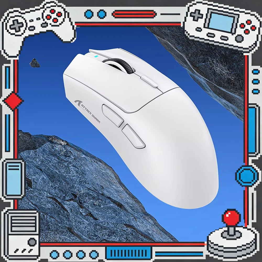 ATTACK SHARK X1 Tri-Mode Gaming Mouse|PAW3395PRO Sensor 40000DPI |RGB Magnetic Dock|100M Clicks|2.4G Wireless/Bluetooth/Wired