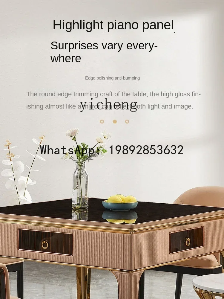 LYY Solid Wood Mahjong Machine Dining Table Dual-Use Simple Modern Table Plastic Products (Flower Pots)
