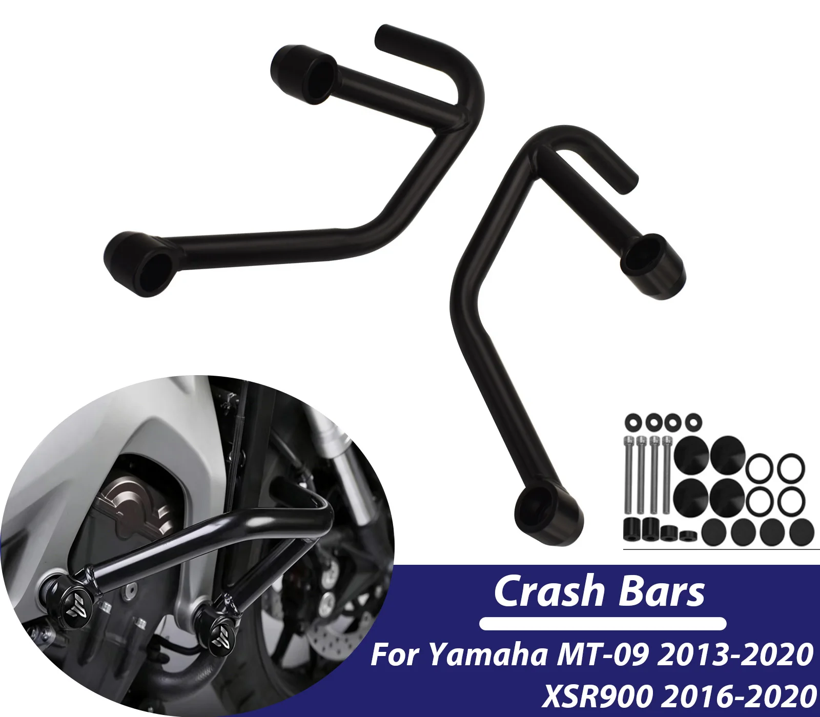 

Защитные дуги (крэшбары) для мотоцикла Yamaha MT-09 MT09 FZ09 2013-2020 2019, защита двигателя, бампер, защита рамы от падений, аксессуары