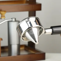 Stainless Steel Coffee Cone Powder Bowl Compatible With Coffee Machine Without Bottom Handle Double-Layer Filter Screen 6