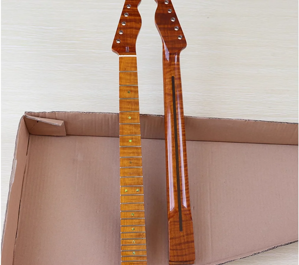 Tiger Roasted Flame Maple Electric Guitar Neck,22 Frets，new