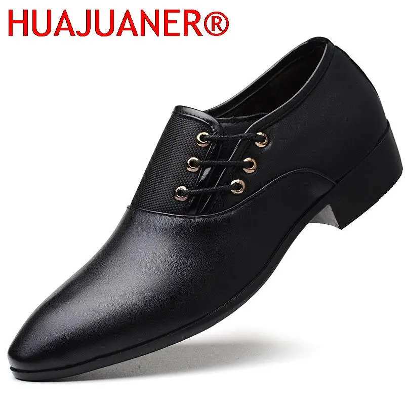 2023 Classic Men Dress Shoes Round Toe Cow Leather Business Casual Shoes Mens Wedding Shoes Oxford Formal Shoes Big Size 38-48