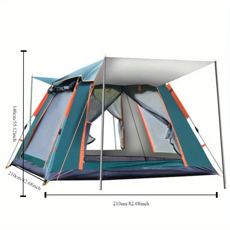 2-3 Person Camping Tent Outdoor Foldable Waterproof Tent with 2 Mosquito Nets Windows Carrying Bag