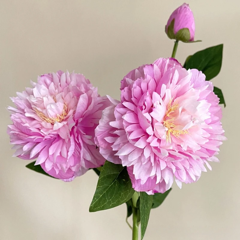 Simulated flower European style simulated flower three-headed peony, restaurant hotel photography props home garden decoration