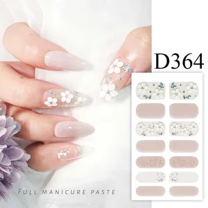 Finger Nail Stickers Red Full Cover Self Adhesive Nail Wraps Fake Nail Sticker Manicure Creative Nail Strip D364