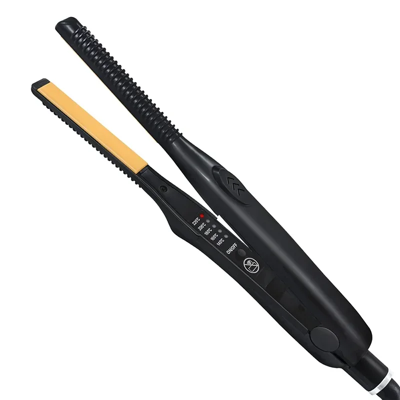 2-in-1 Mini Hair Straightener Curling Iron Professional Ceramic Short Flat Iron for Women & Men Beard Straightener