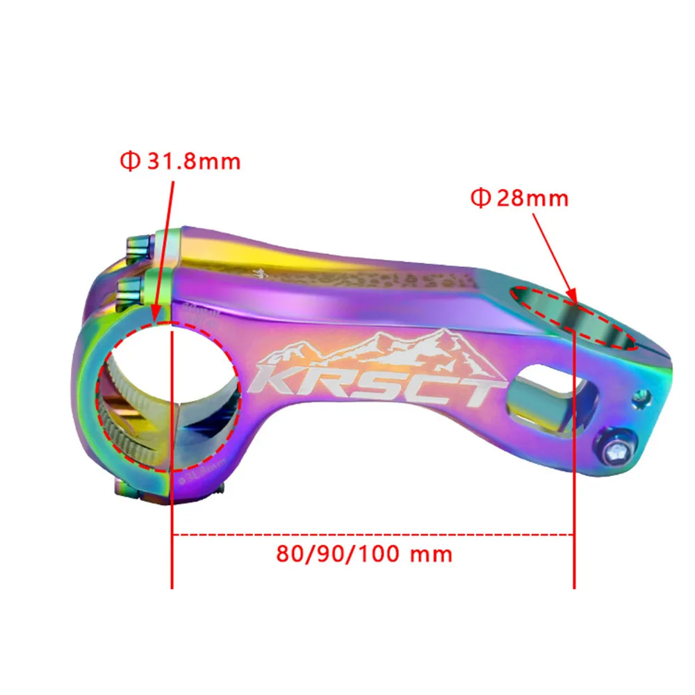 Mountain Bike Handlebar Stems Off-road Aluminium Alloy Plated Colour Handlebar Stems Minus 20 Degrees Long Handlebar Stems