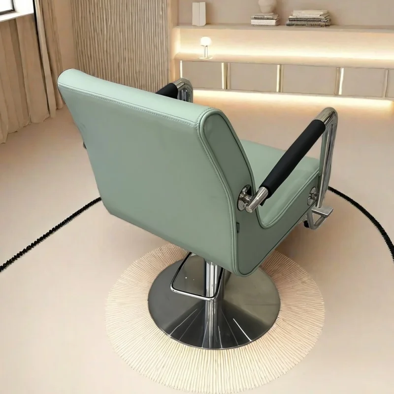 كرسي حلاق معزز متين، كرسي صالون مبطن داعم لتصفيف الشعر في استوديو مساحة التجميل، كرسي هيدروليكي لأثاث الصالون