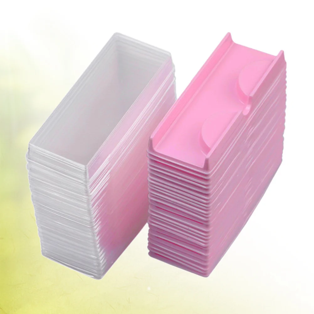 

50Sets Pink False Eyelash Box Clear Cover Design Eyelash Organizer Storage Use Professional Salon Personal Lovely