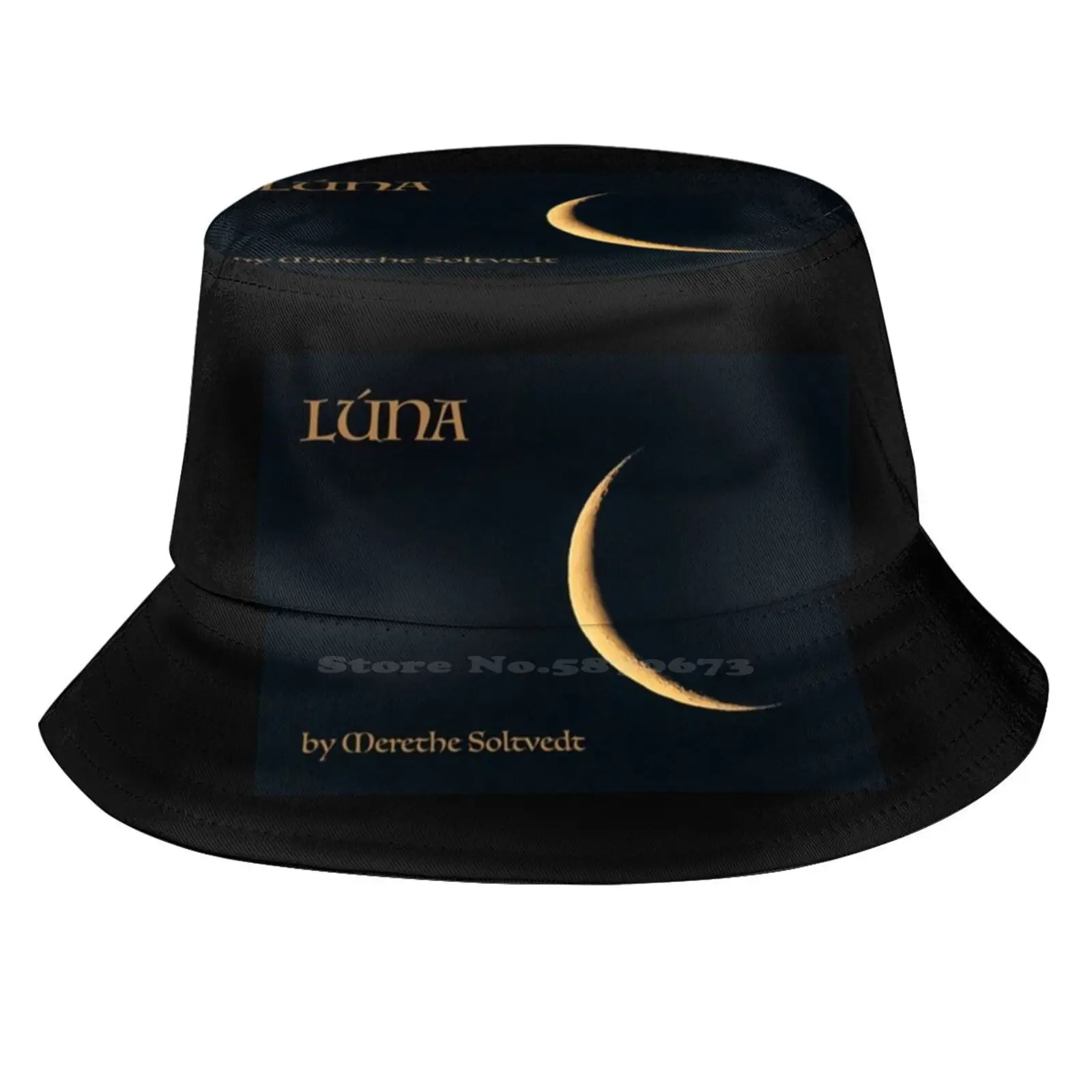 Lúna - Original Cover Art Sun Cap Fisherman Hat Bucket Hats Lúna Music Ethereal Epic Merethe Soltvedt Crescent Moon Beautiful