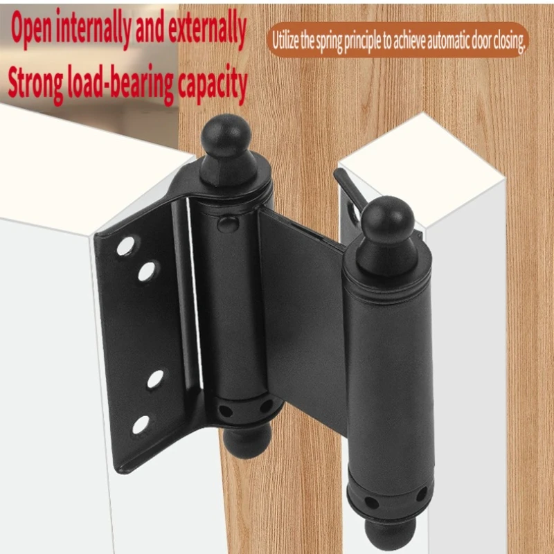 2pcs Two-way in And Out Door Hinge Two-way Spring Hinge Inside and Outside Open Automatic Rebound Denim Door