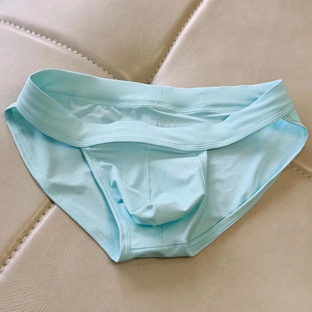 

Men Mesh High Fork Briefs Sexy Mens Accessories Underwear For Man Ice Silk Hollow Gay Sissy U Convex Hot Lingiere Men's Panties