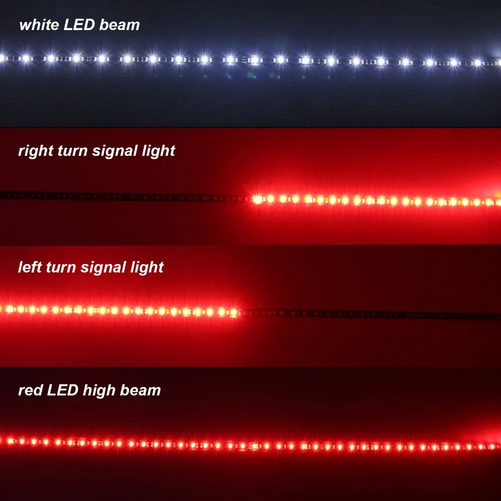 الباب الخلفي ضوء بار 60 بوصة صف واحد الذيل ضوء بار ل بيك اب مقطورة SUV RV فان كامل أحمر أبيض الفرامل بدوره مصباح إشارة