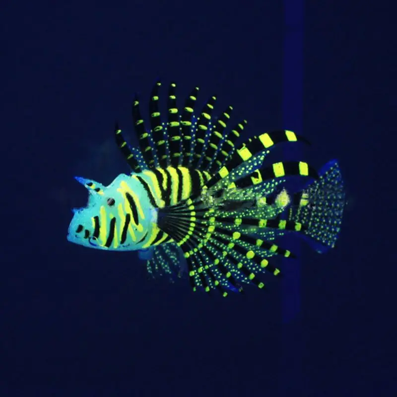 Aquarium Artificial Colorful Glowing Fish Ornaments Silicone Lionfish Floating Decorations Ornaments for Fish Tank Aquarium