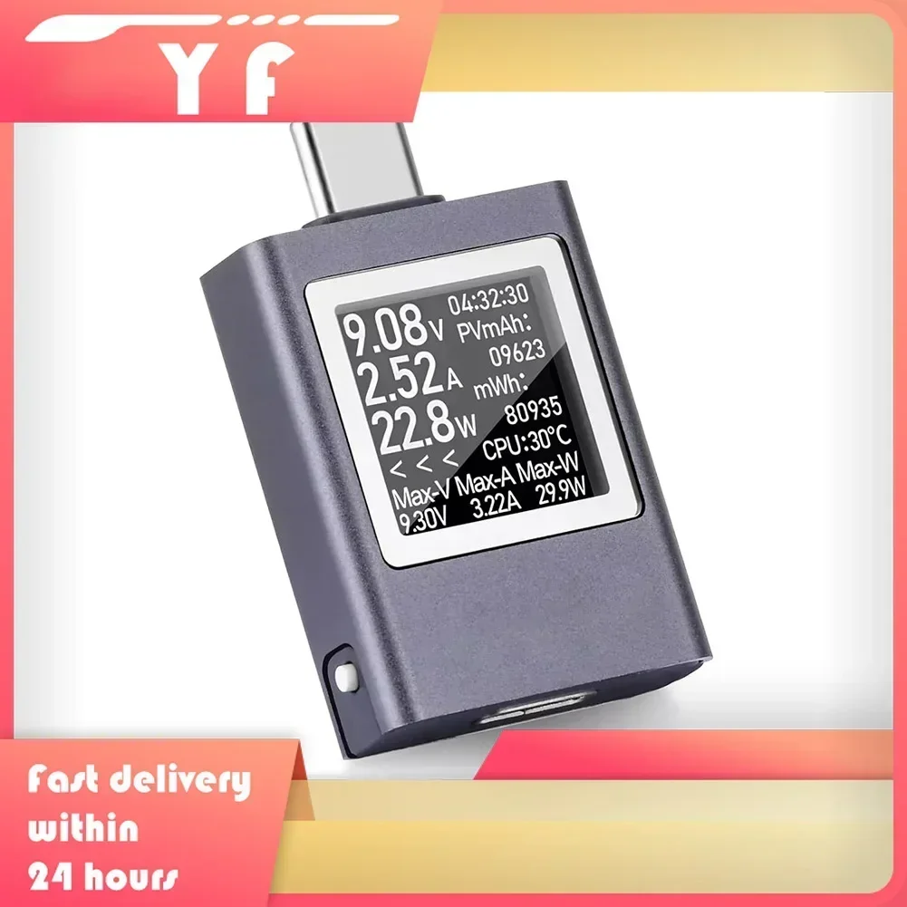 

Тестер Type-C USB Вольтметр Измеритель тока Амперметр заряда Детектор напряжения Тестер Быстрая зарядка Триггерный измеритель 43x25x10 мм