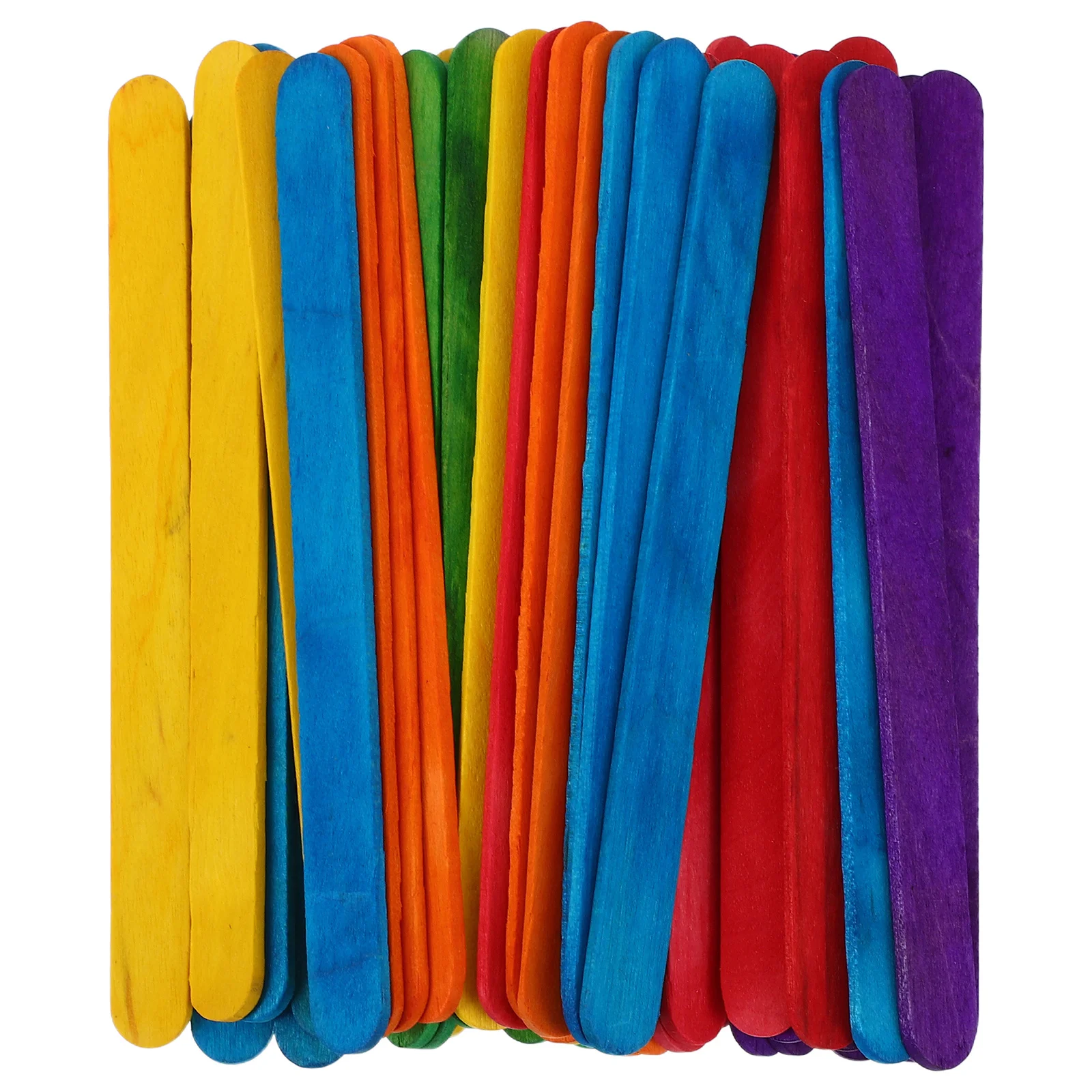 500 Stück farbige Holz-Bastelstäbe, 114 x 10 x 2 mm, Eis am Stiel, flache Stangen, DIY-Kuchen-Pop-Dessertstäbe, Klassenzimmer-Kunstbedarf, Kinderhandwerk