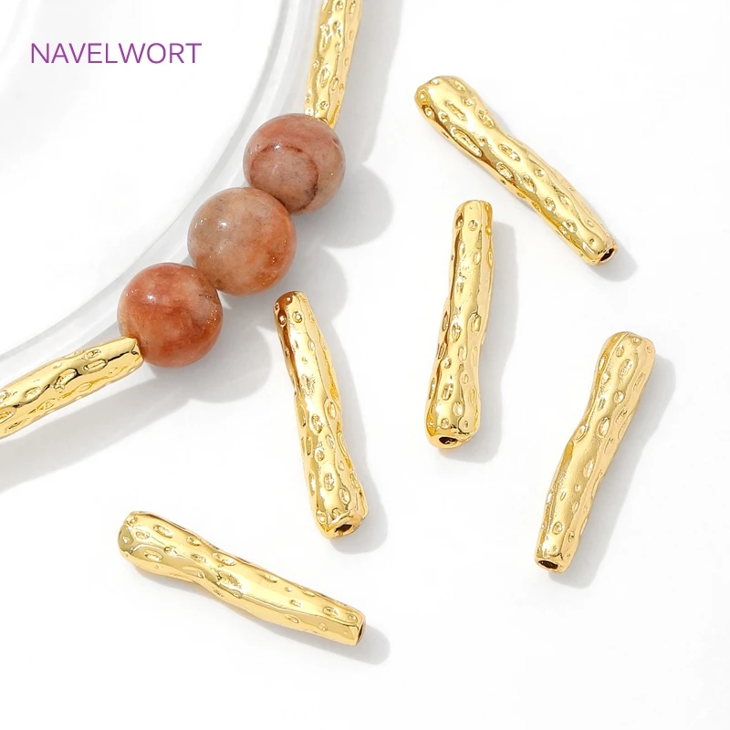 18K Gold Plated Irregular Separators For Beads,Brass Metal Spacers Beads For Jewlery Making,Bracelet Beads,DIY Beading Fittings image 3