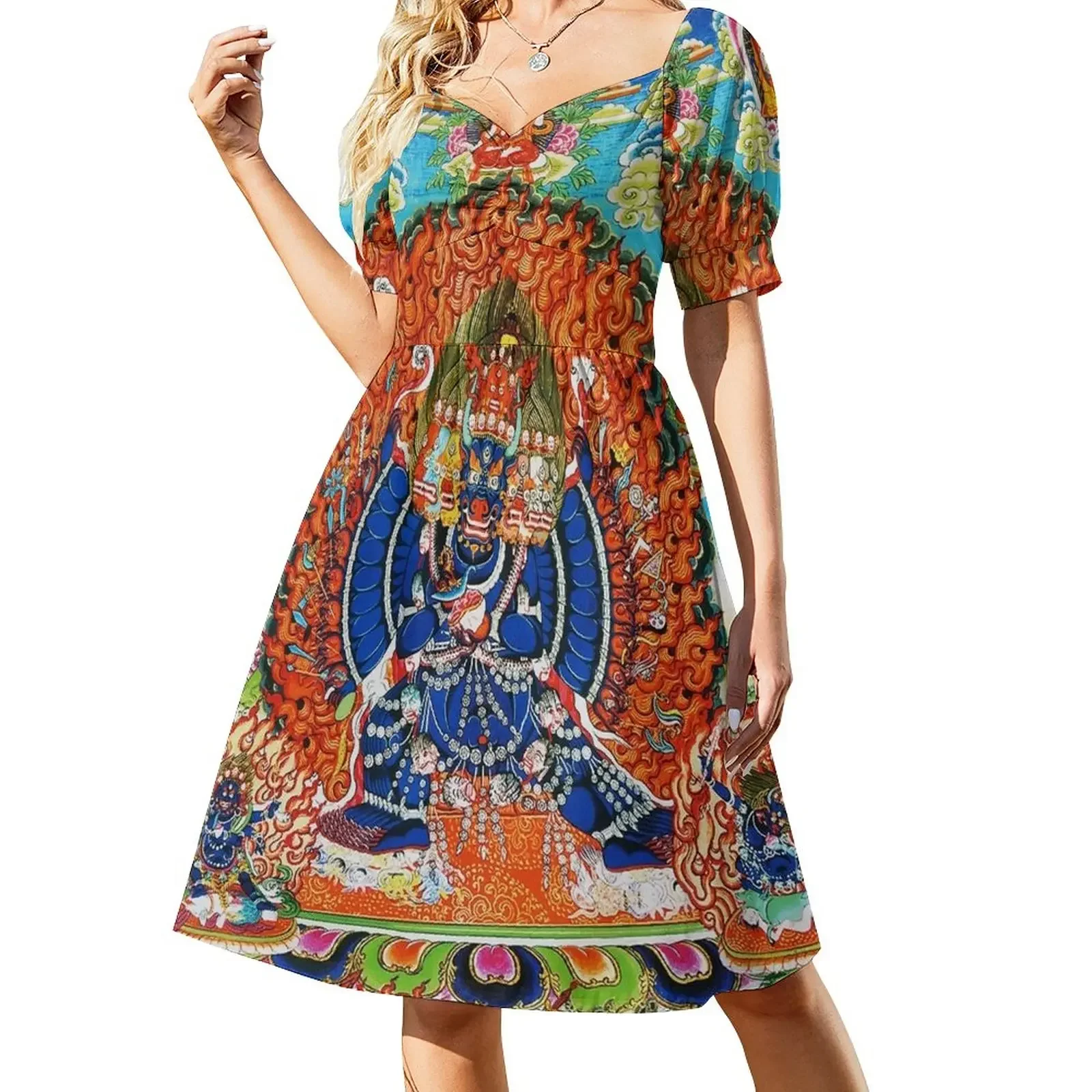 

Vajrabhairava Tantric Buddhist Deity 3 Short-Sleeved Dress clothing women summer 2025 dresses women summer 2025
