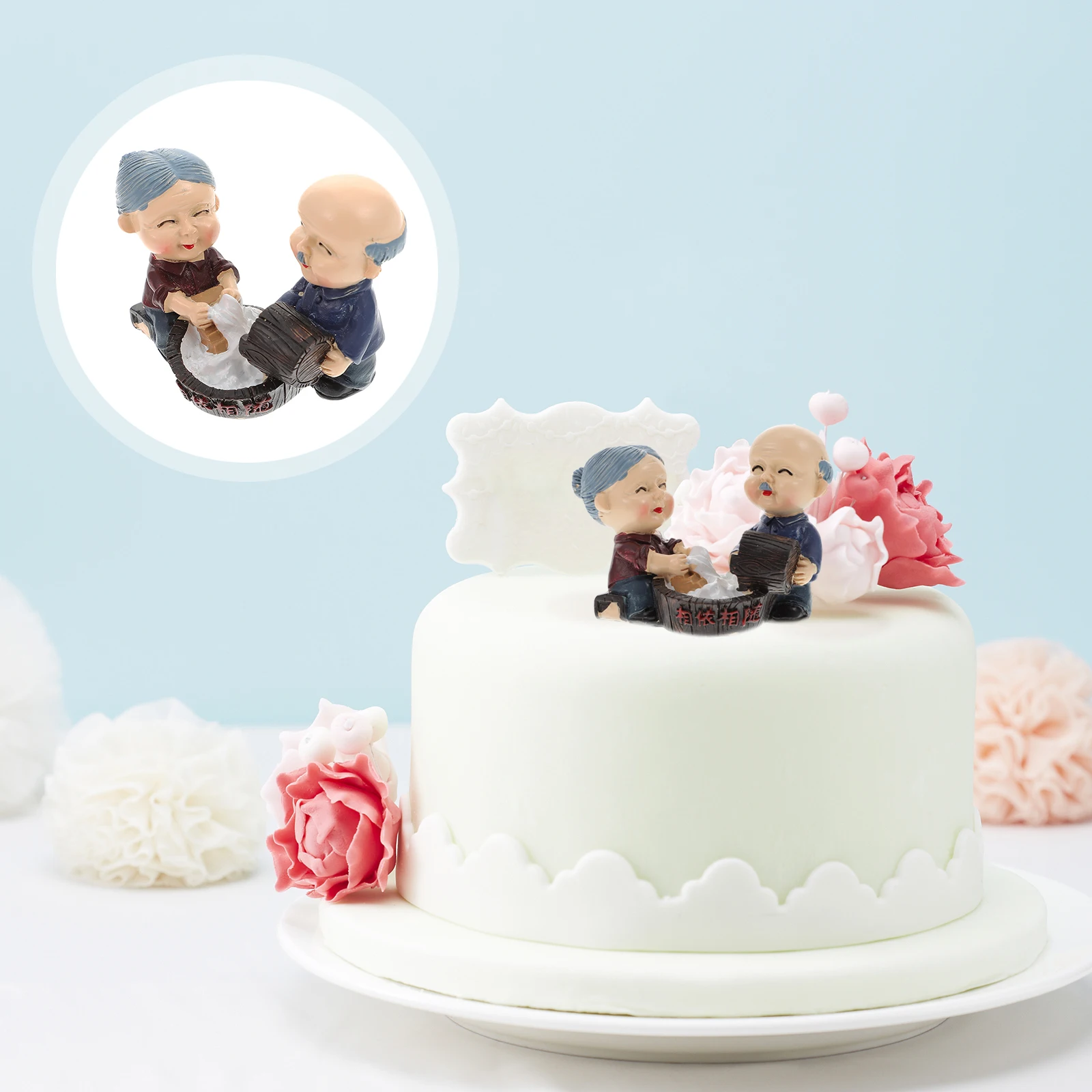 

Decorations Husband Wife Figurine Couple Sculpture Anniversary Elderly Wedding Figurines