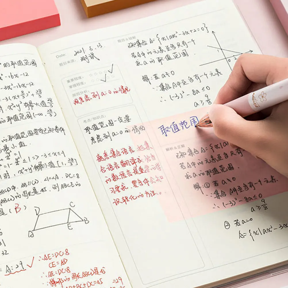 

6Pcs Colorful Memo Pads Transparent Adhesive Memo Sticker Note Reminder for School Office Supplies Students Stationery