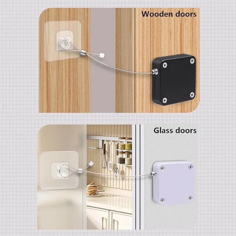 Automatic Pull Cord Door Closer Glass Door Sliding Door Closing Artifact Household Punch-free Simple Buffer Belt Door Closer Qui image 2