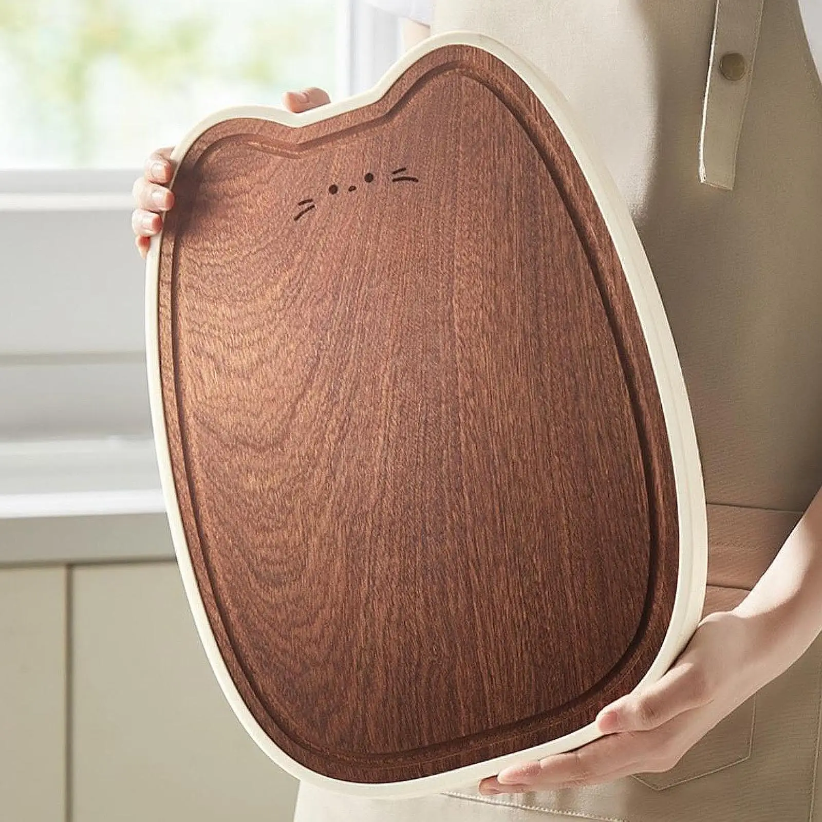

Wood Chopping Board Double Sided Cutting Mat for Bread Vegetables Meat