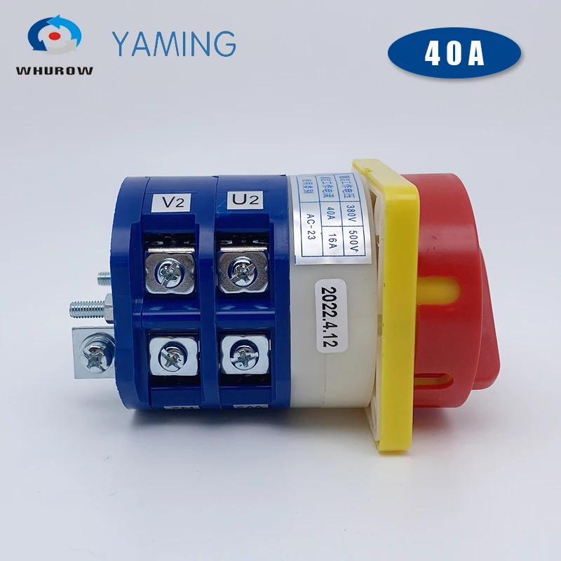 HZ12-40/04 OFF-ON 40A 2 Position 2 Poles With Plastic Cover Emergency Stop Padlock Power Cut Off Motor Rotary Cam Switch