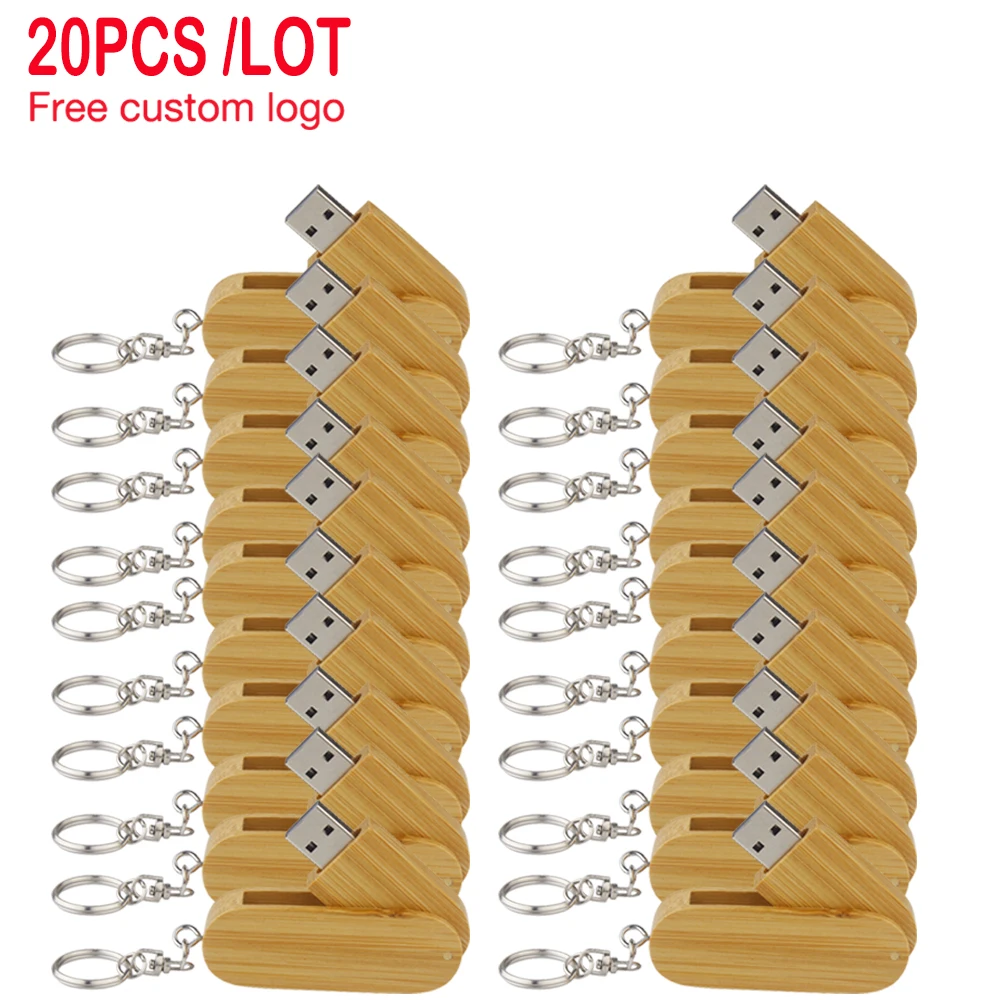 

20pcs/lot Custom Wooden bamboo USB flash drive pen driver wood chips pen drive 4GB 16GB 32GB 64GB USB pendriver free custom logo