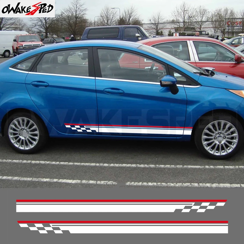 

Car Door Both Side Decals Graphics For Ford Fiesta MK7 3 Door ST 2008 - 2017 Racing Stripes Vinyl Sticker Decor Auto Accessories