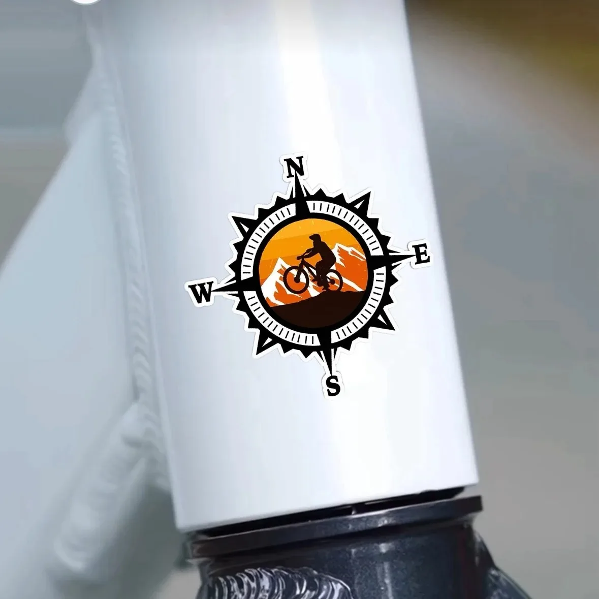 

2PCS/SHEET riding compass sticker, PET material, frame scratch cover, suitable for bicycle seat tube beam, outdoor decorative