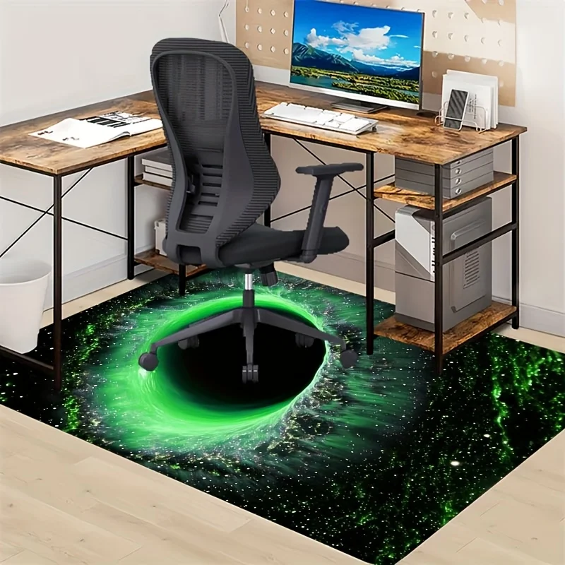 

Black Hole Crystal Rug, Non Slip Velvet, Green Abyss Pattern, Luxury Living Room Bedroom Decor, Modern Floor Mat
