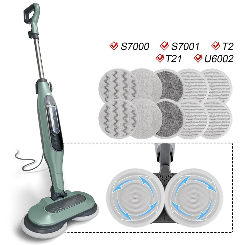 AU-S7000 Replacement Steam Mop Pads,Spin Mop Refills Fit For Shark S7000 S7001TGT S7000C S7201 S7001 S7000AMZ S8201