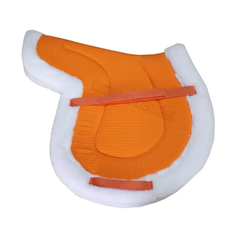 

English-Style Thickened Sheepskin Saddle Pad Felt Cotton Fabric Lining Equestrian Competition Shock Absorption Sweatpad