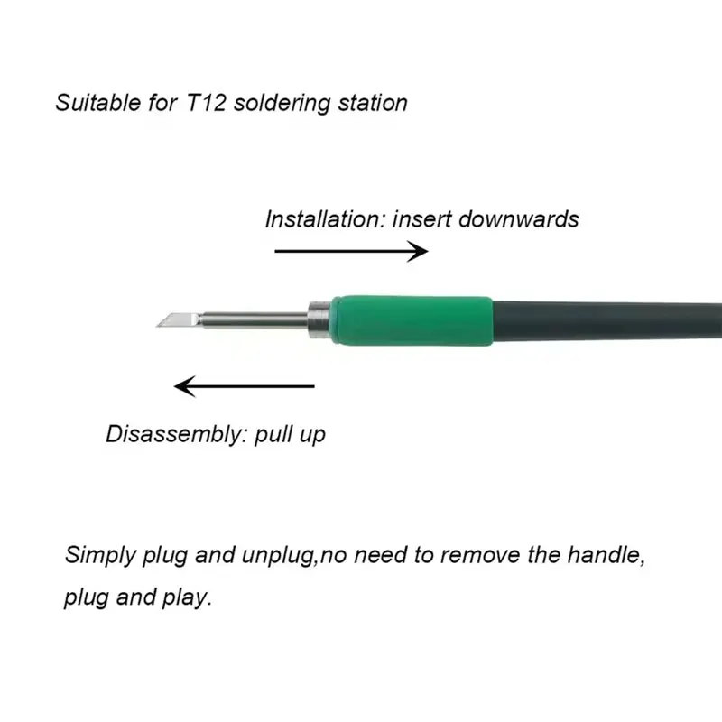 PHFU-DIY Welding Station Replacement Handle T12 S2 Soldering Iron Handle High Temperature Temp Control Soldering Station Handle