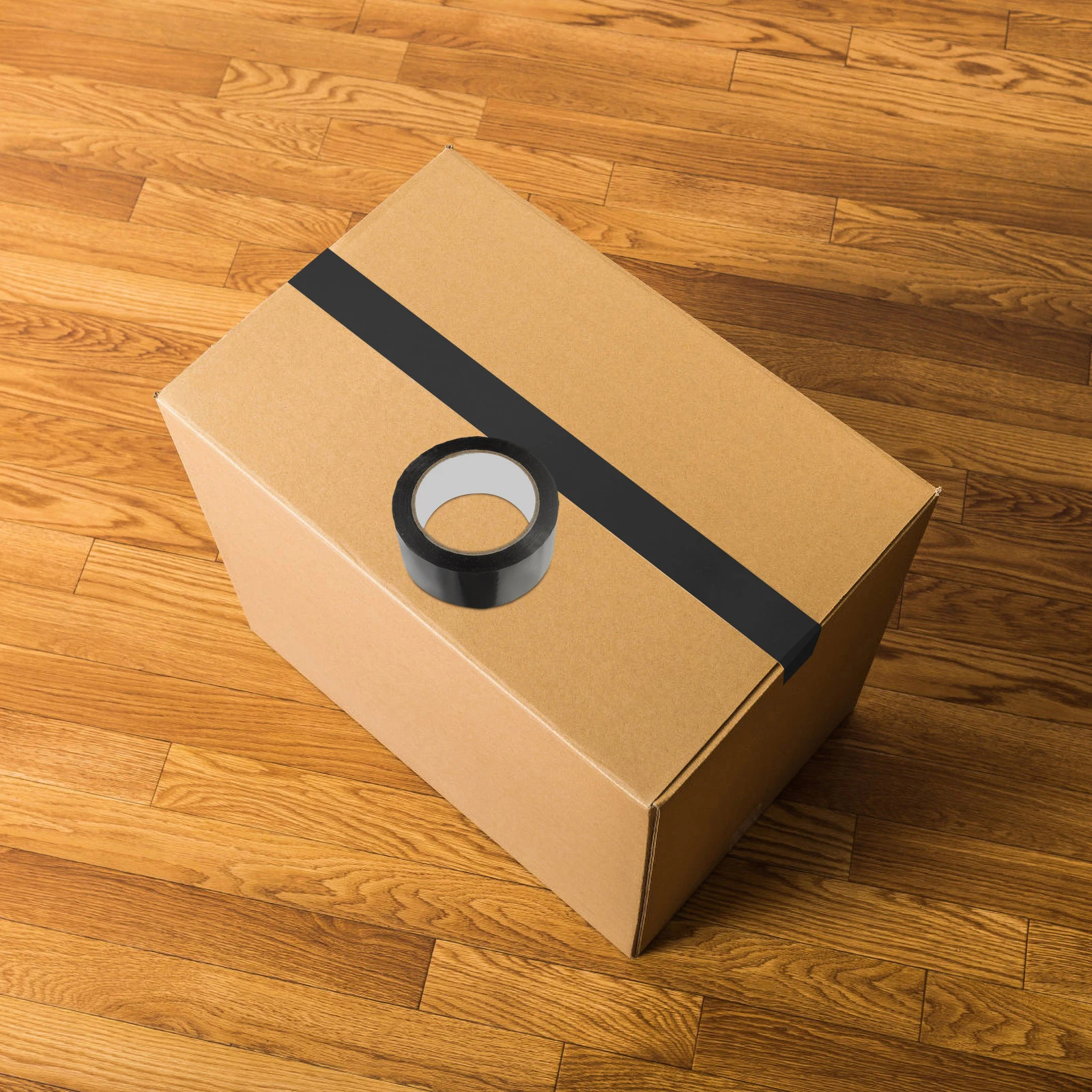 2 Rolls Black Sealing Tape for Packing Boxes Shipping Clear Duct Heavy Duty Packaging Accessory Strong Adhesive Multi Surface