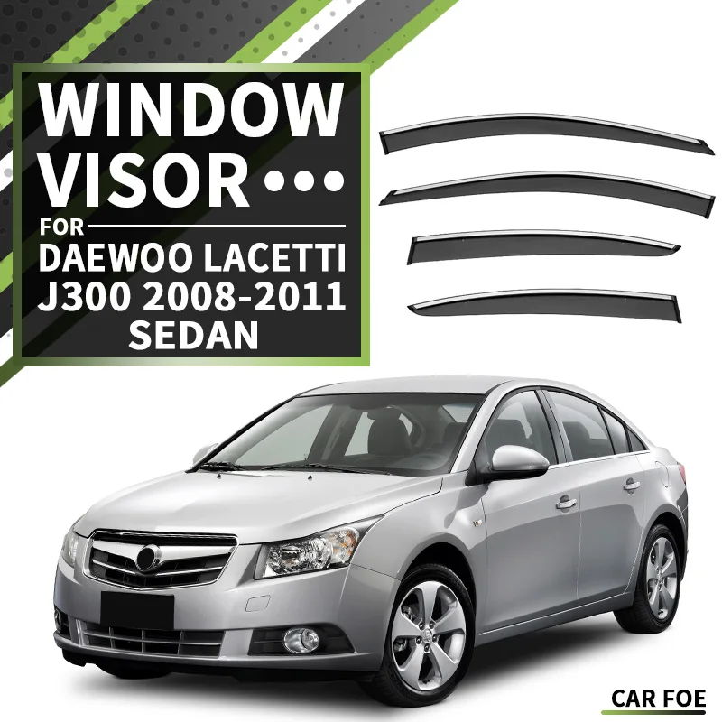 

Пластиковый оконный козырек для Daewoo Lacetti J200 J300 2003-2011, оттенки для вентиляции, защита от солнца, дождя