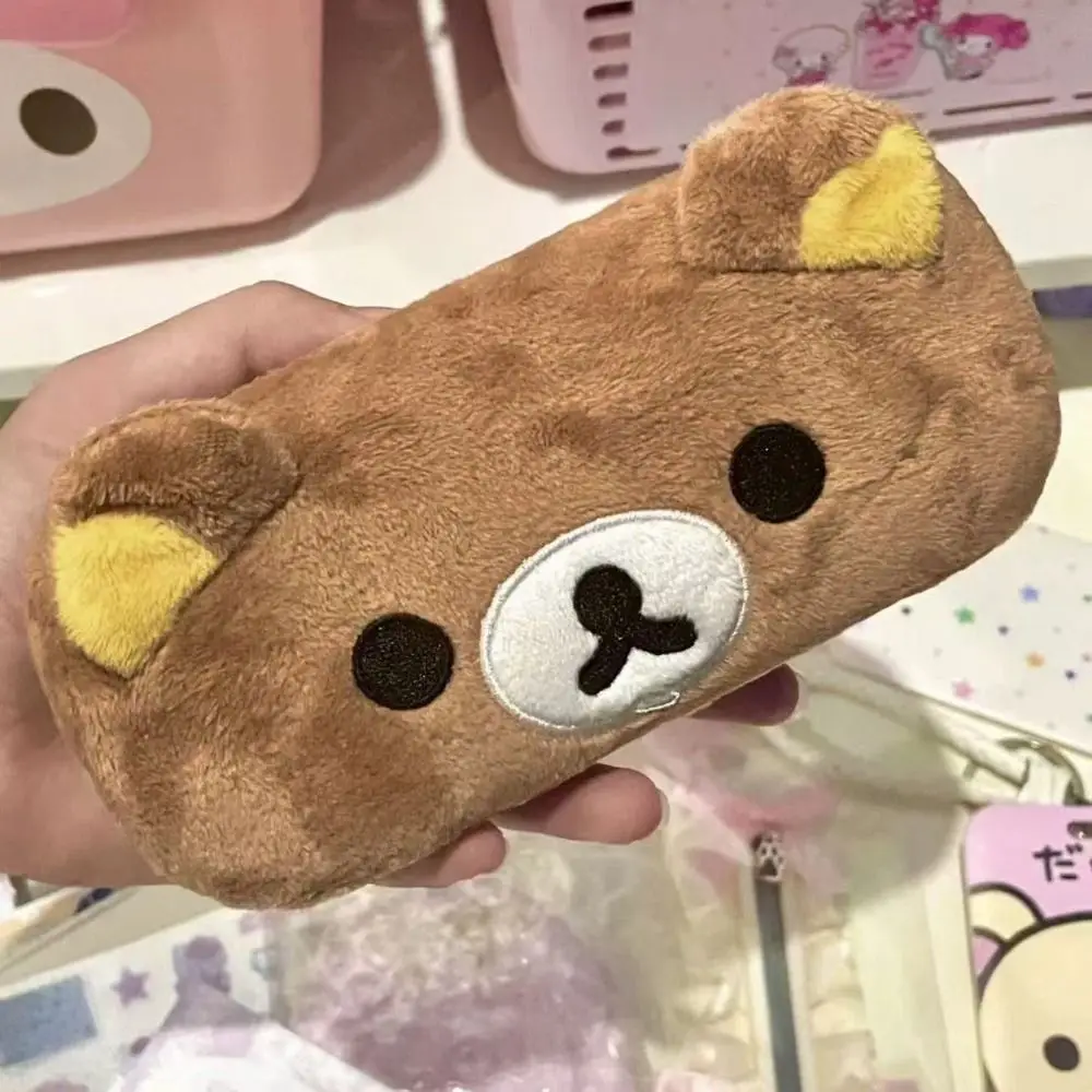 Creative Cartoon Bear Pencil Case Multifunctional Large Capacity Stationery Pouch Plush Storage Bag