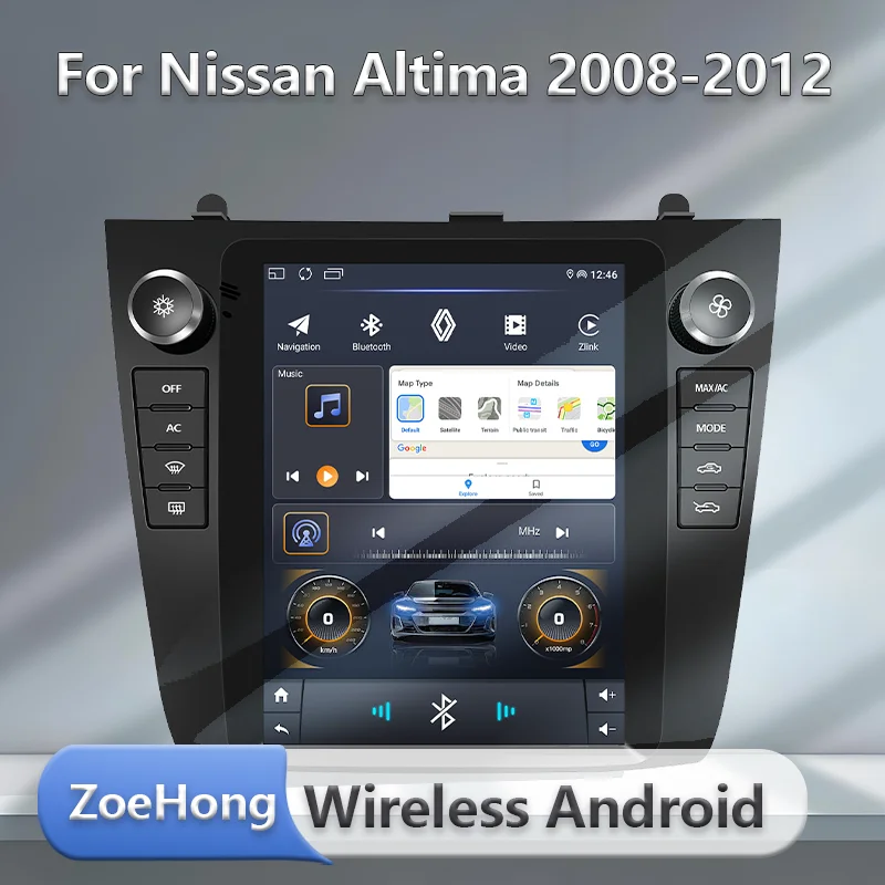 

9.7'' ZoeHong For Nissan Altima 2008-2012 Vertical Screen GPS Navigation Frame Car Radio Player Multimedia 4G WIFI BT Android 13
