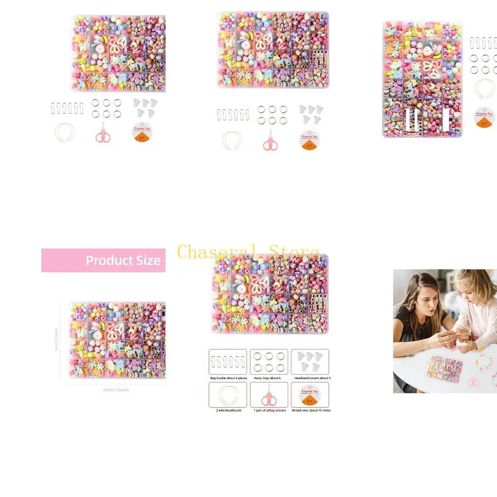

E7CE Полимерные глинистые шарики устанавливают 24Styles Acryle Beads Комплекты для проектов ручной работы ювелирных изделий