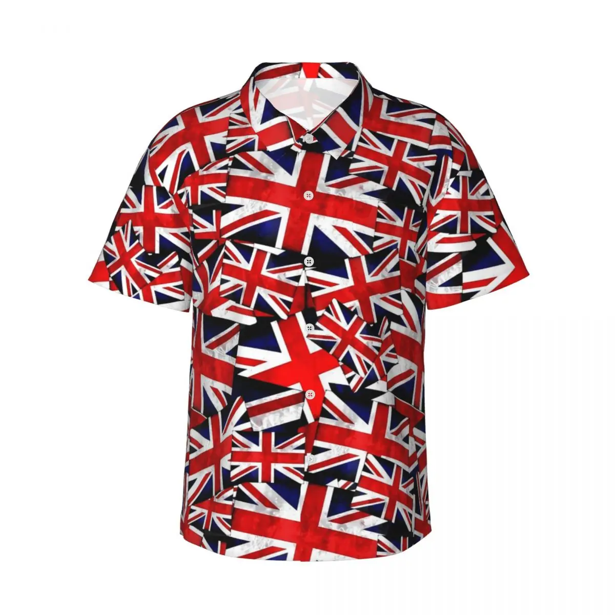 British Flag Summer Shirt Male Beach England UK Flags Casual Shirts Short Sleeve Y2K Street Design Cool Oversized Blouses